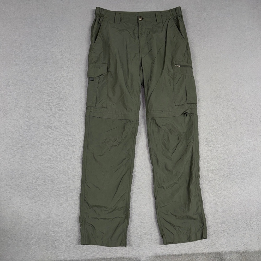 Columbia Convertible Pants Mens 32x32 Green Silver Ridge Hiking Cargo Nylon
